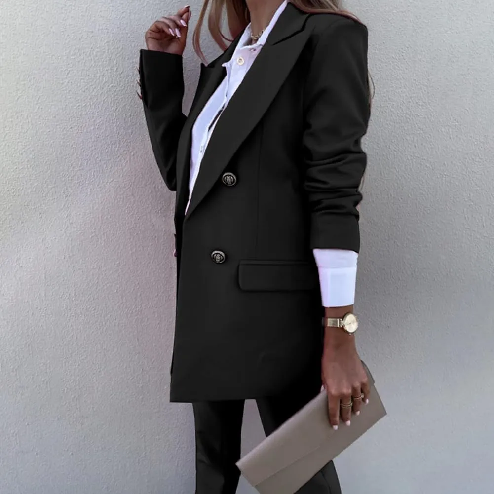 2 Piece Outfits for Women Dressy Blazer Jackets High Waisted Straight Leg Pants Suits Set Business Casual Office