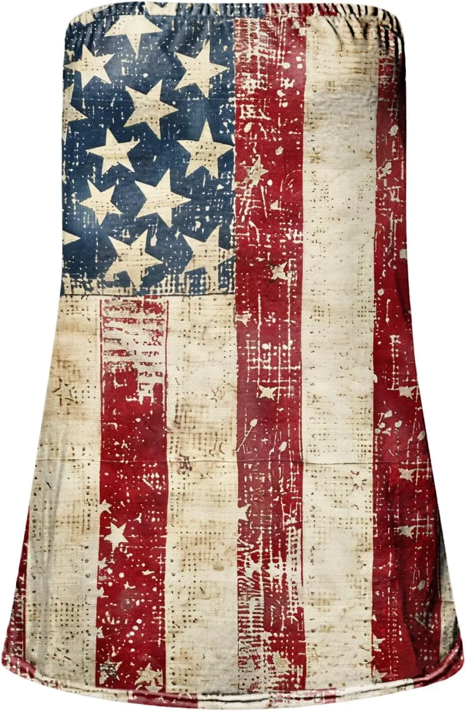 4Th of July Tank Tops for Women 2025 Striped Backless Strapless Top Sleeveless American Flag Smocked Strapless Bandeau Tanks