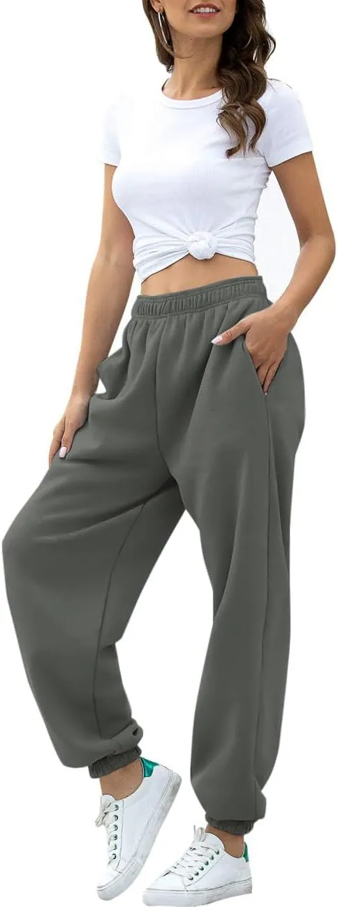 ATHMILE Women's High Waisted Sweatpants Workout Active Joggers Pants Baggy Lounge Bottoms