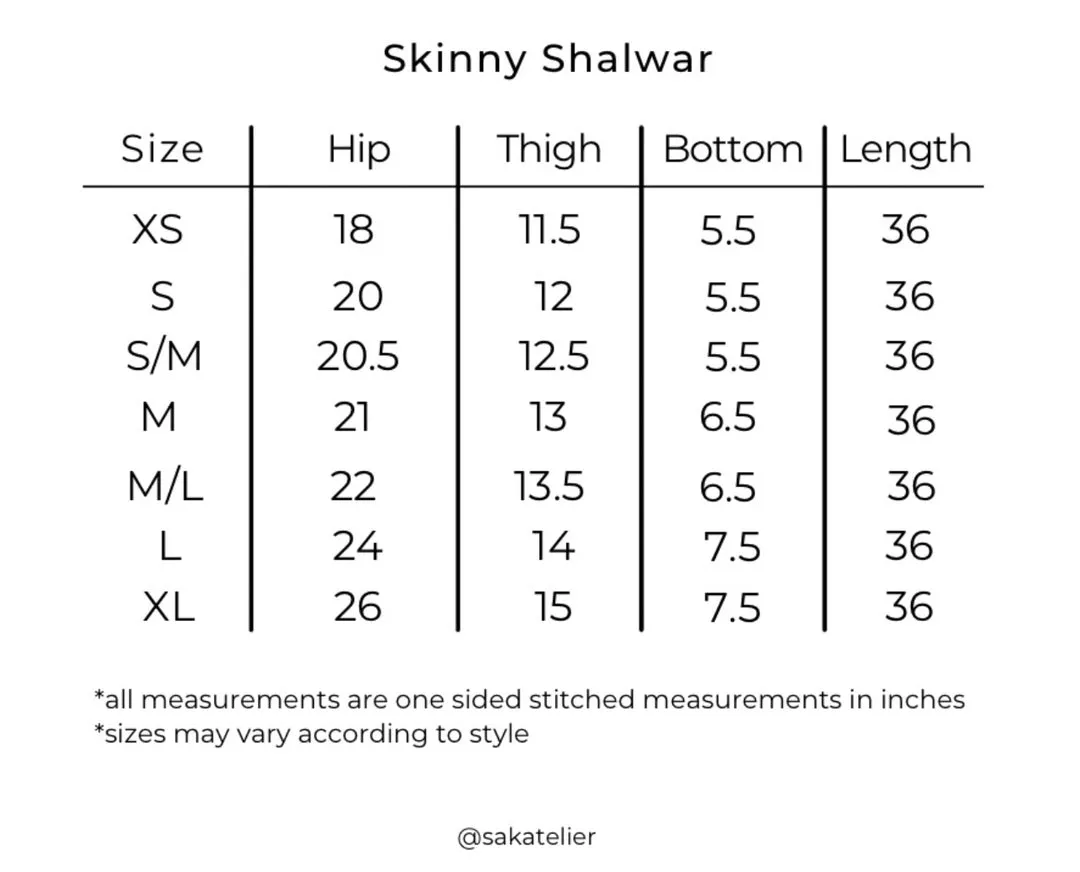 Bottoms - Skinny Shalwar