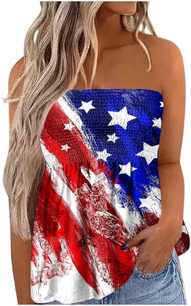 Cdiecer Tube Tops for Women Off Shoulder Top Strapless Tank Top Bandeau Sleeveless Shirts Summer Vacation Tube-Tops