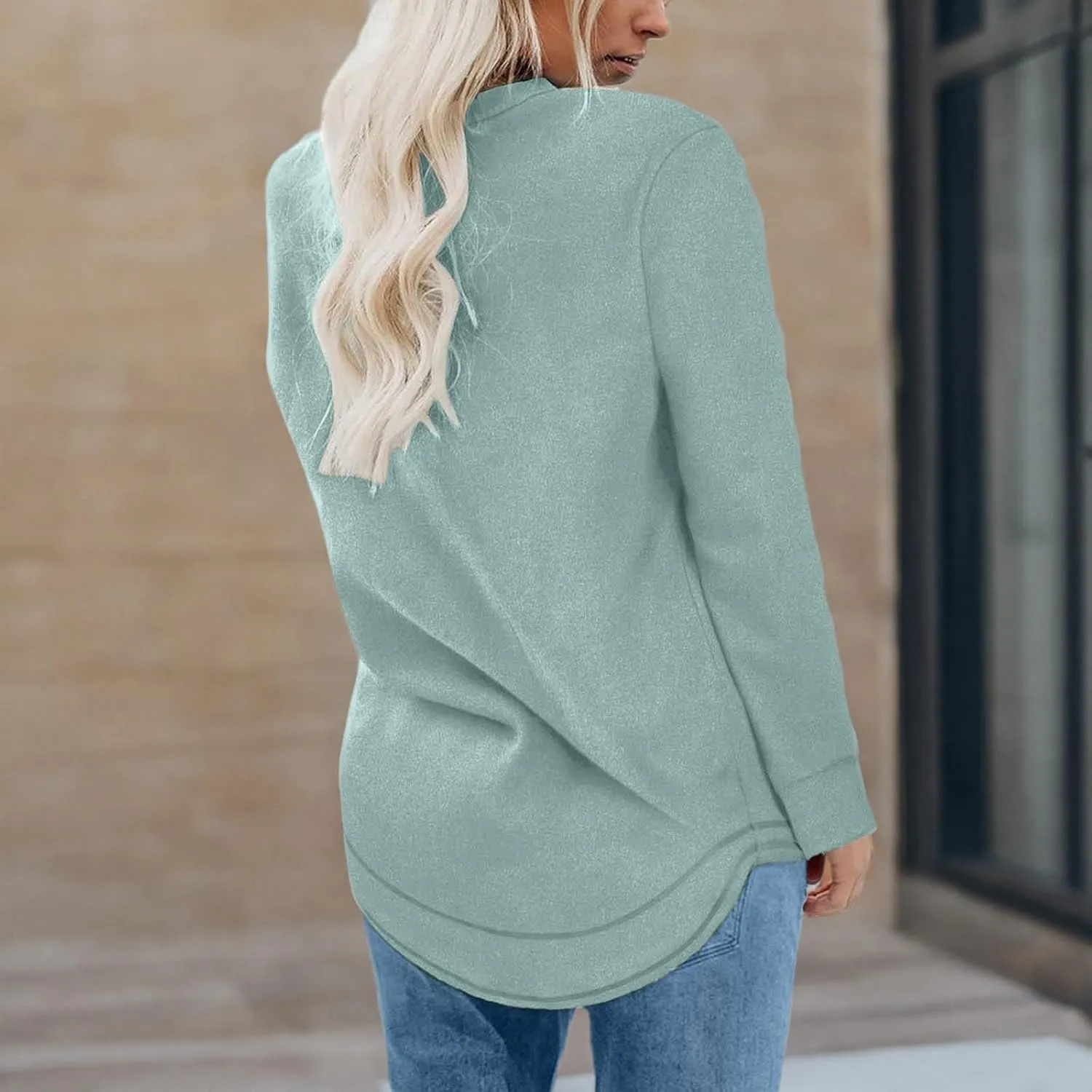 Ceboyel Womens Long Sleeve T Shirts 2023 Loose Fit Tops Round Neck Causal Blouses Shirt Trendy Fall Winter Outfits Clothes