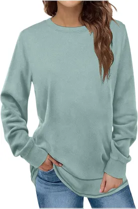 Ceboyel Womens Long Sleeve T Shirts 2023 Loose Fit Tops Round Neck Causal Blouses Shirt Trendy Fall Winter Outfits Clothes