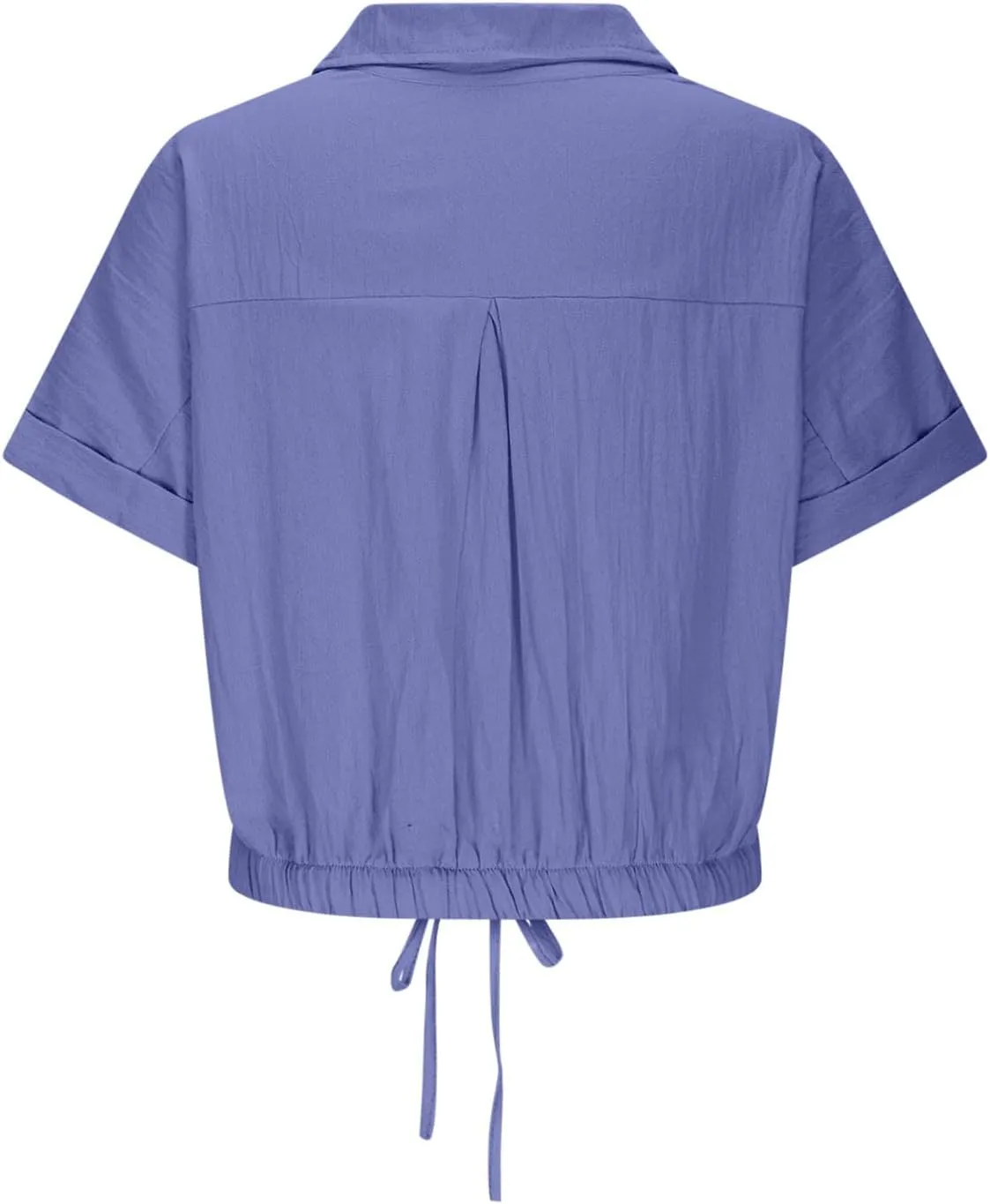 Linen Shirts for Women Casual Sexy Crop Tops Short Sleeve Button Down Blouses V Neck Loose Fit Trendy Tees Shirt