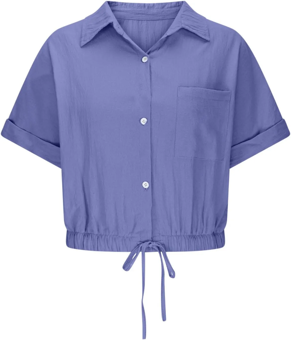 Linen Shirts for Women Casual Sexy Crop Tops Short Sleeve Button Down Blouses V Neck Loose Fit Trendy Tees Shirt