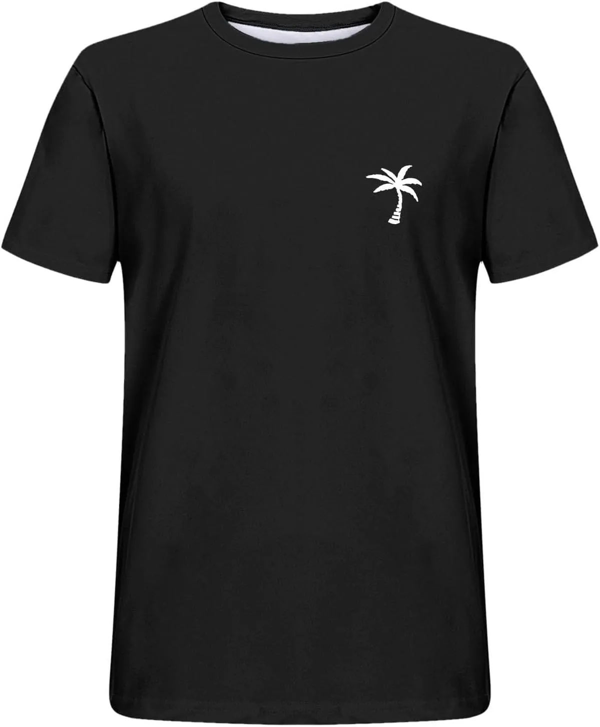 Men's Heavy Weight T-Shirts Casual Crew Neck Oversized Coconut Tree Graphic Tee Tropical Beach Floral Palm Shirts