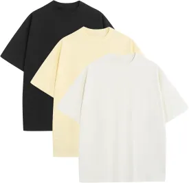 Mens Oversized T-Shirts Fashion Loose Fit Crewneck Tshirt Streetwear Heavyweight Short Sleeve Tee Shirt Gym Workout Tops
