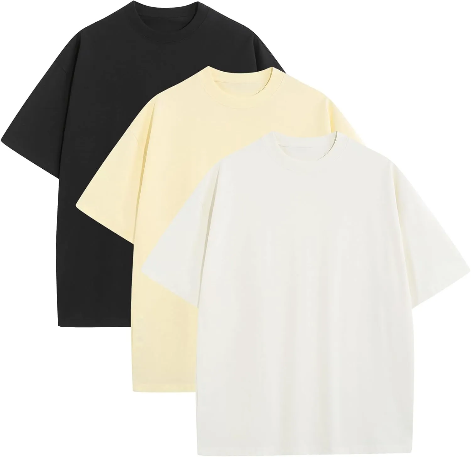 Mens Oversized T-Shirts Fashion Loose Fit Crewneck Tshirt Streetwear Heavyweight Short Sleeve Tee Shirt Gym Workout Tops