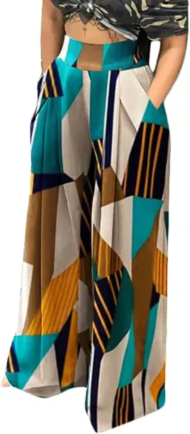 Palazzo Pants for Women Flowy Wide Leg High Waisted Trousers Long Dressy Bottoms