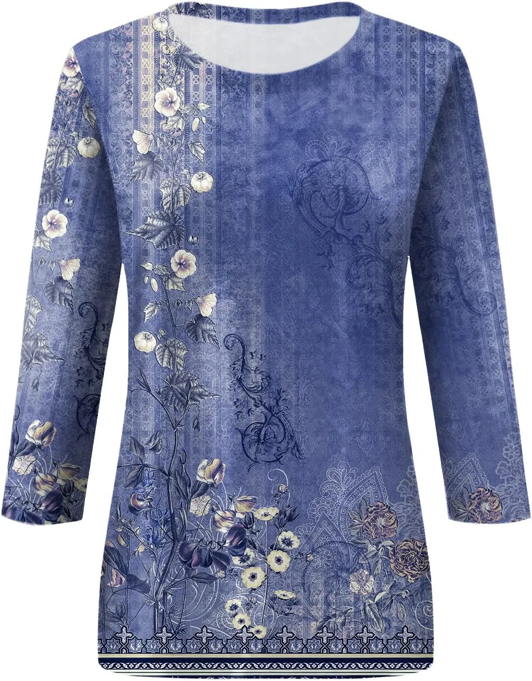 Petite Tops for Women 3/4 Sleeve Comfortable T Shirts for Women Summer Tops Round Neck Fall Long Sleeve Shirts