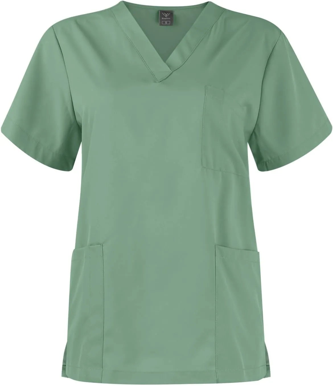 Scrubs for Women Set Stretch V-Neck Scrub Tops with Pockets & Cargo Pant Quick Drying Solid Nurse Uniform