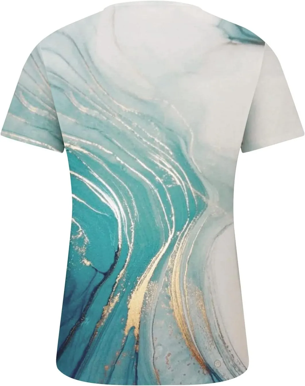 Summer Shirts for Women 2025 Plus Size Short Sleeve Henley Tops Marble Floral Loose Tshirt Tee Casual Dressy Tunics