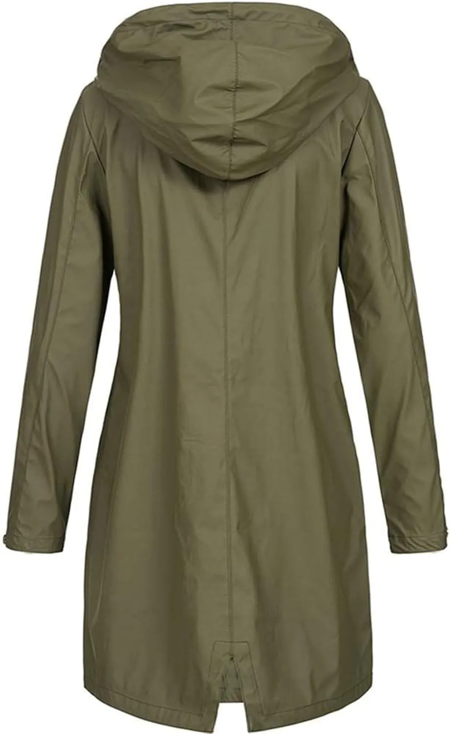 Trench Coats for Women Waterproof Long Hooded Rain Jackets Lightweight Button Down Workout Windbreaker with Pockets