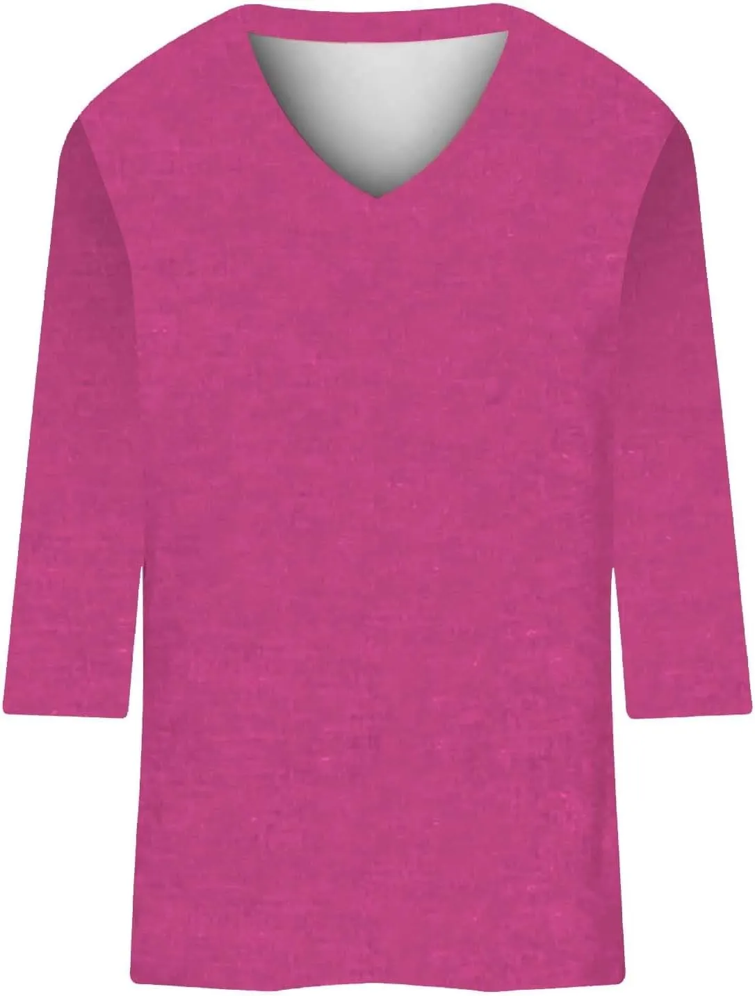 Women's 3/4 Sleeve Tops Trendy Summer 2025 Solid Color V Neck T-Shirts Workout Slim Tunic Blouse Casual Vacation Outfit