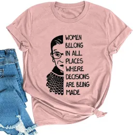YourTops Women Belong in All Places Women Graphic T-Shirt